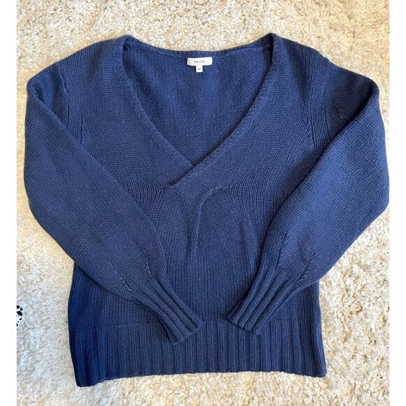 Reiss Kat V-neck Twist-front Knitted Sweater In Navy M - Picture 3 of 6